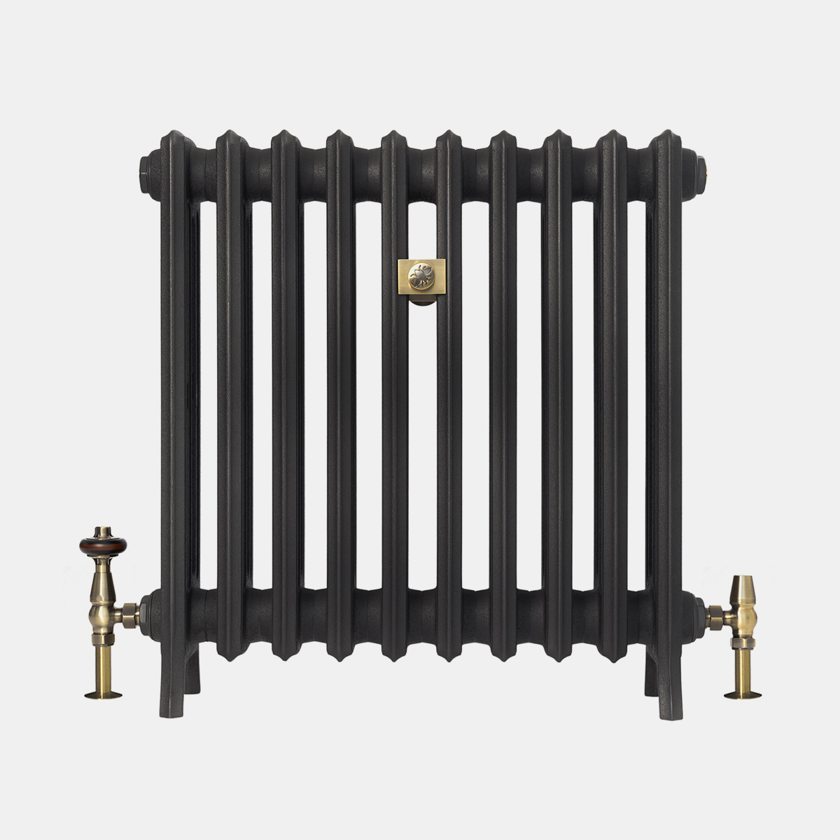 Grace 4 column 660mm cast iron bay window radiator in matt black finish